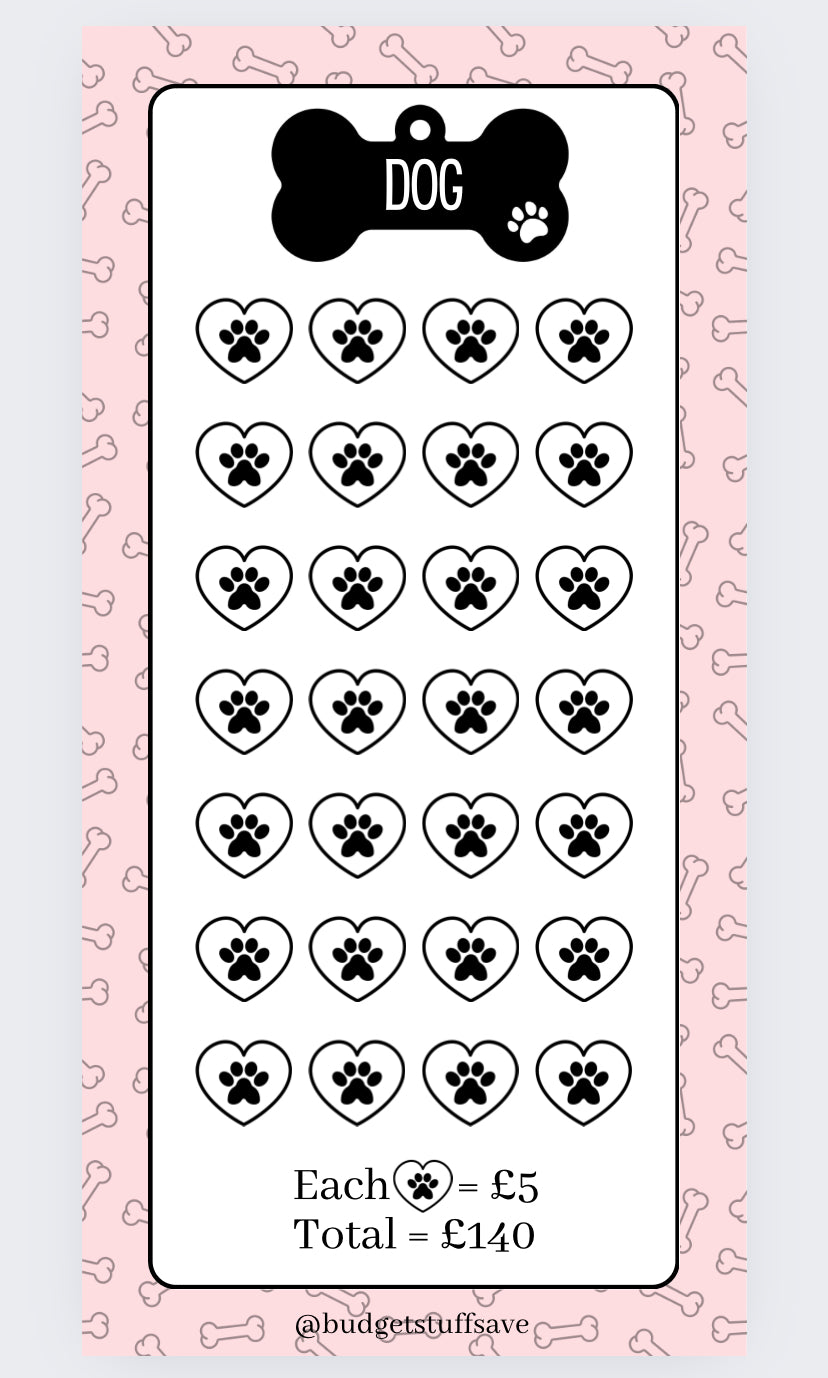 Dog Essentials Savings Tracker Pink/Blue