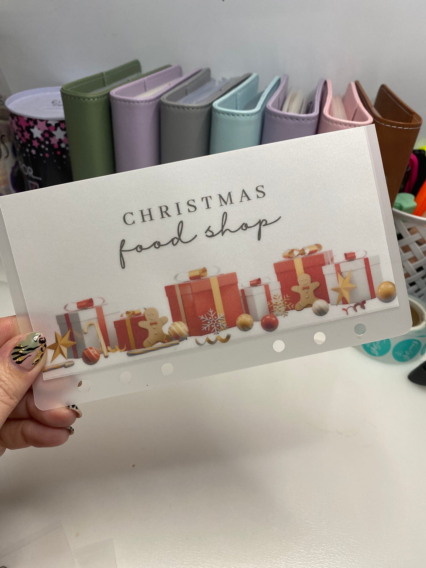 Christmas Vellum Wallet,Personalised, Cash Stuffing