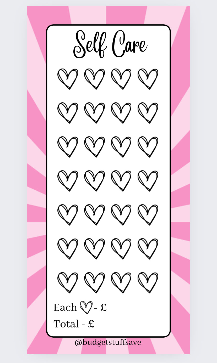 Self Care Tracker, Cash Stuffing, Budgeting