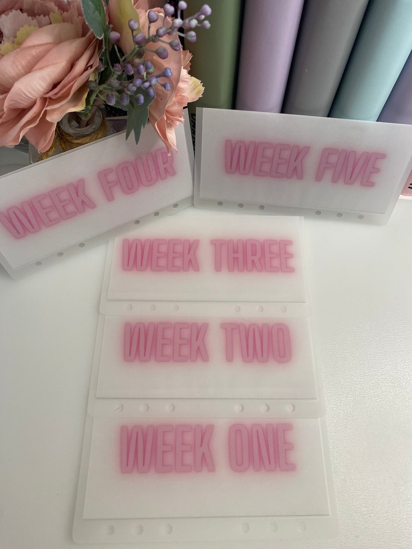 Week 1-5 NEON BOLD Vellum Wallets A6