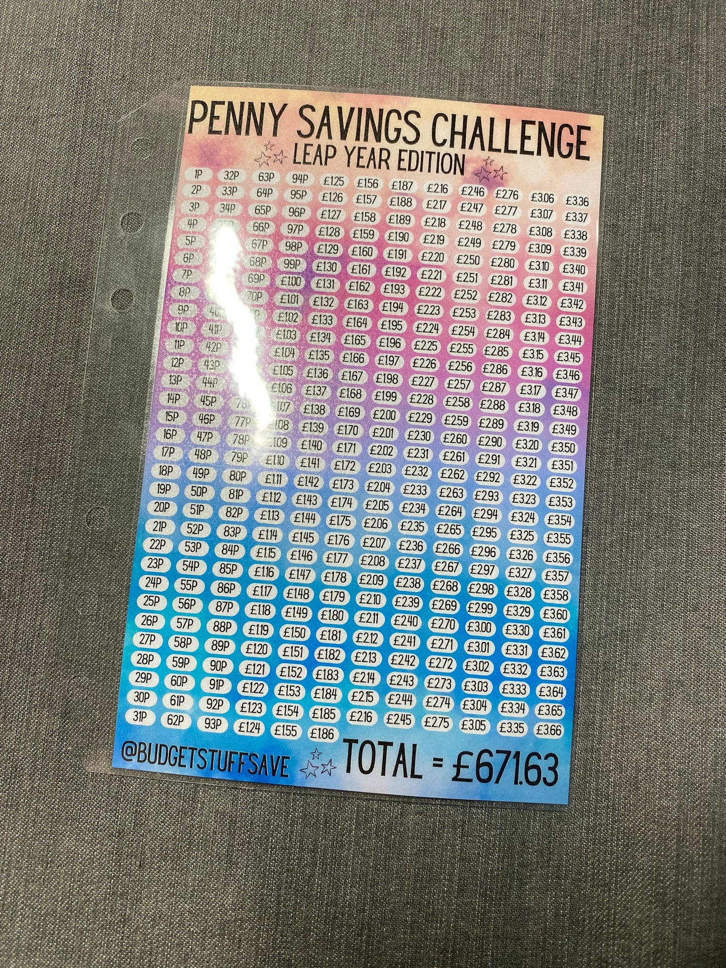 A6 Penny Savings Challenge