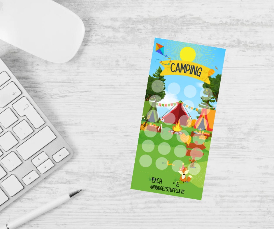 Camping Savings Tracker, Cash Stuffing, Budgeting, Camping, Save, Money, Organise, Plan, Trip
