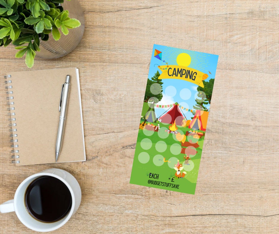 Camping Savings Tracker, Cash Stuffing, Budgeting, Camping, Save, Money, Organise, Plan, Trip