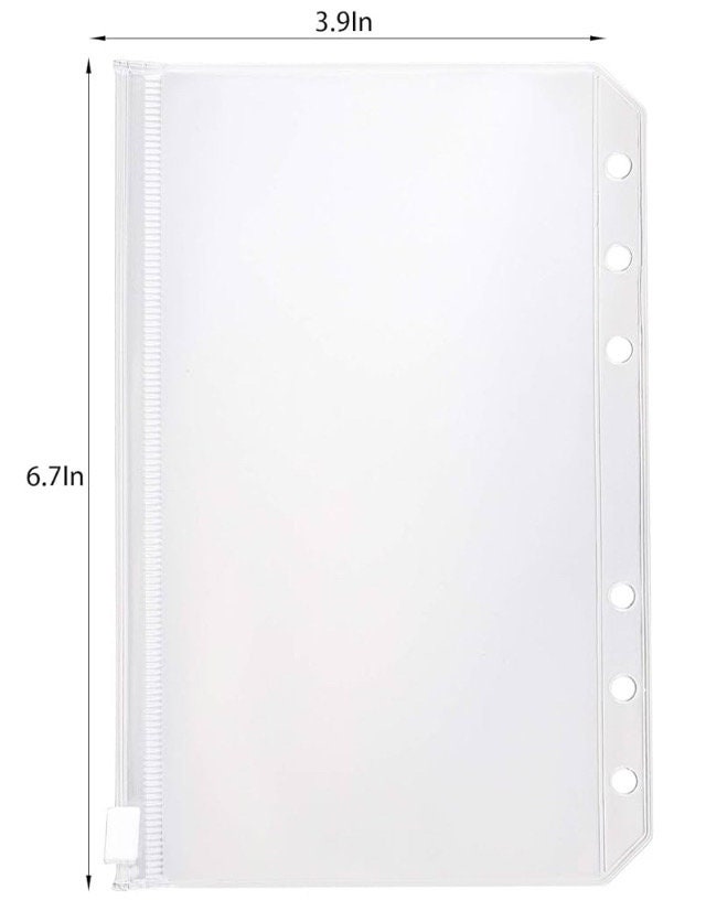 Single Zip Cash Wallet for A6 Binder, Cash, Card, Wallet, Saver, Track, Organise, Prepared