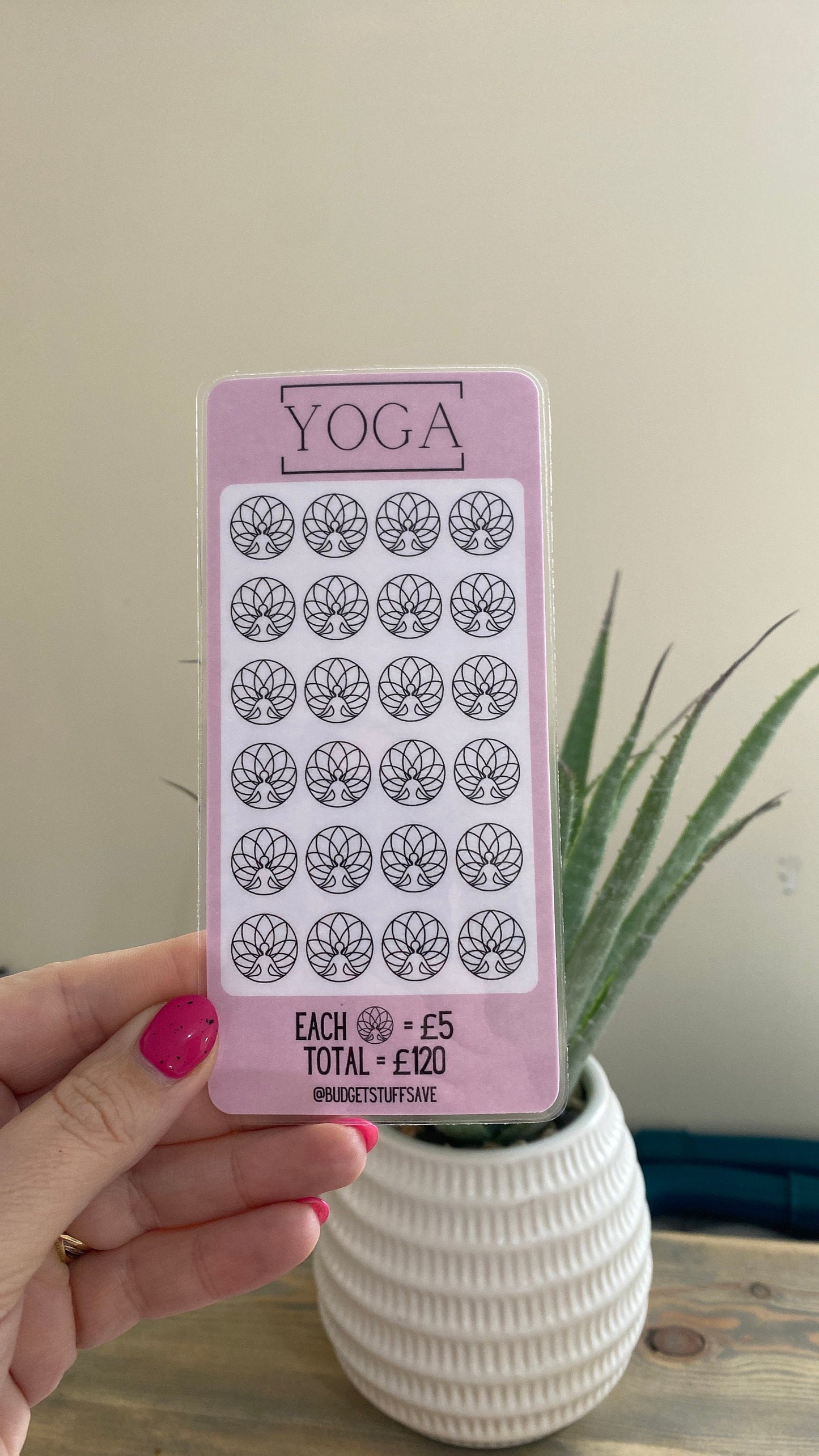 Yoga Savings Tracker, Cash Stuffing,