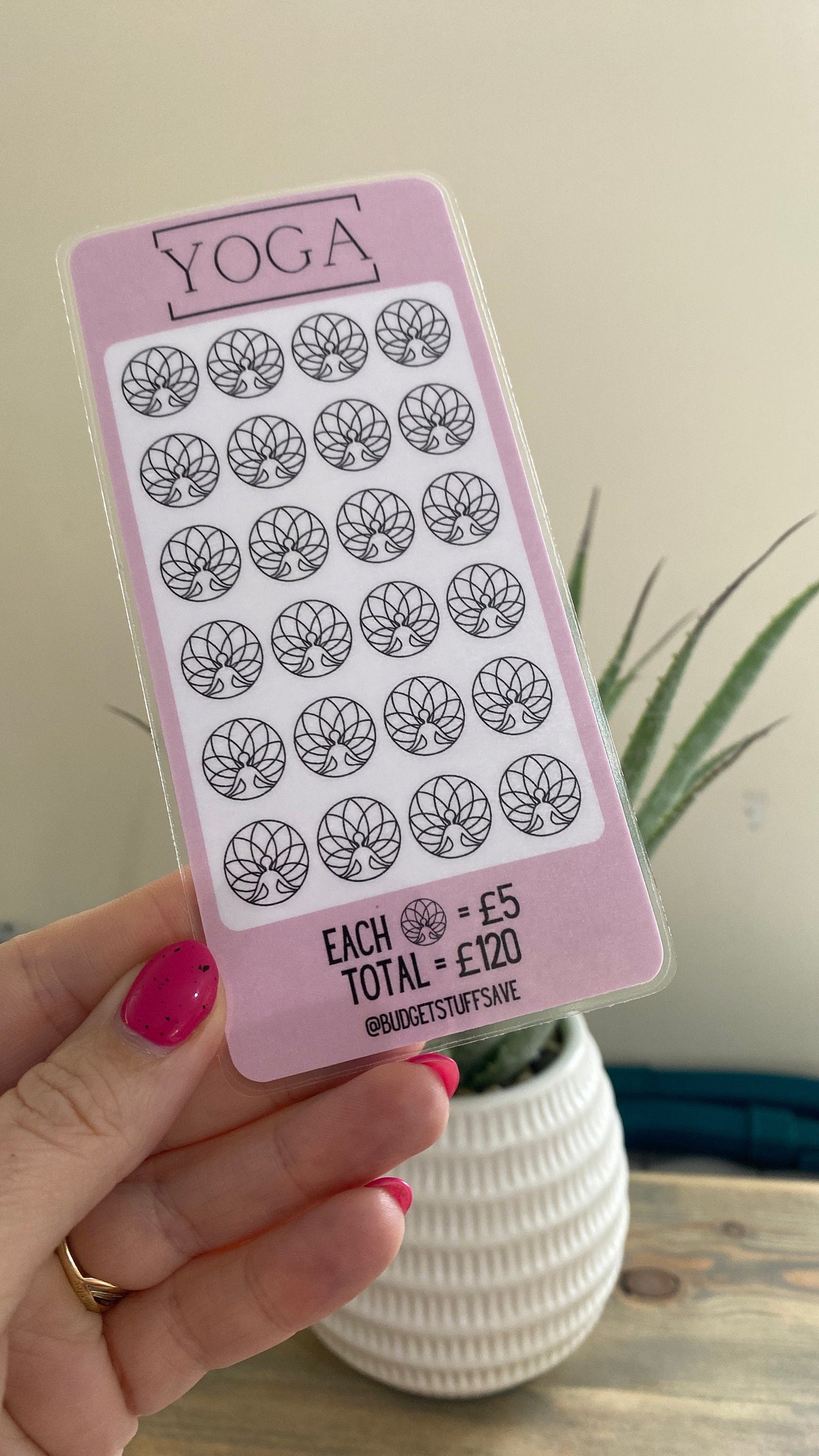 Yoga Savings Tracker, Cash Stuffing,