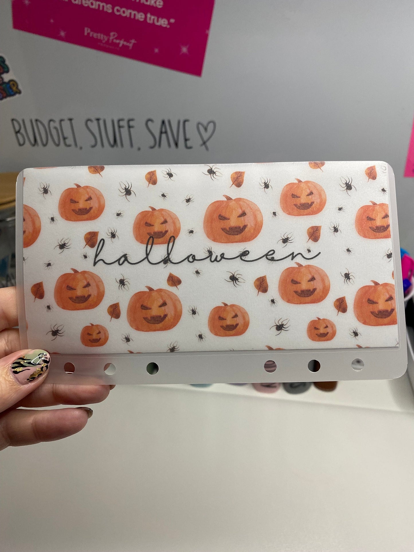 Halloween Vellum Wallet, Cash Stuffing, Budgeting