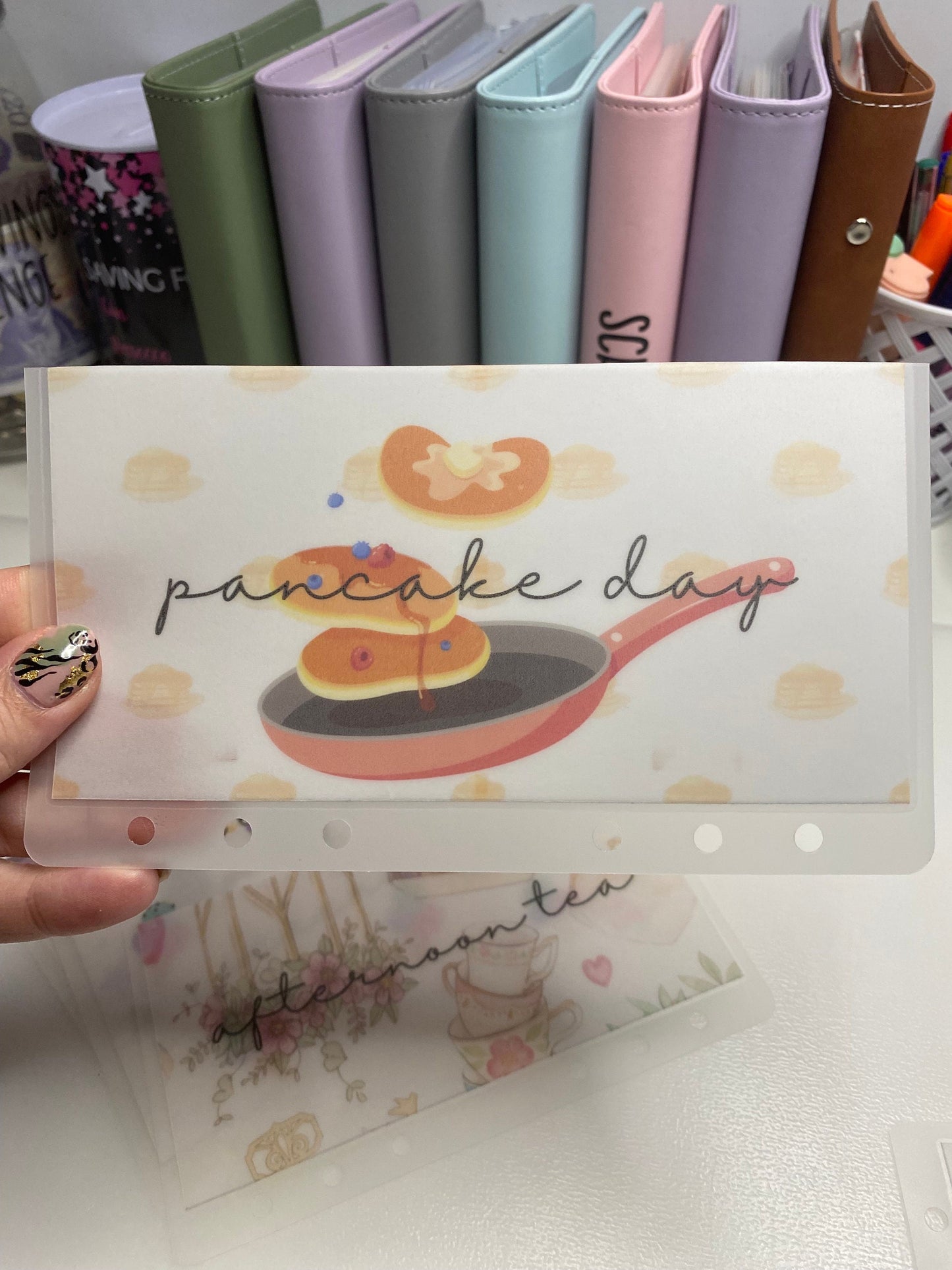Pancake day Vellum Wallet, Cash Stuffing, Budgeting