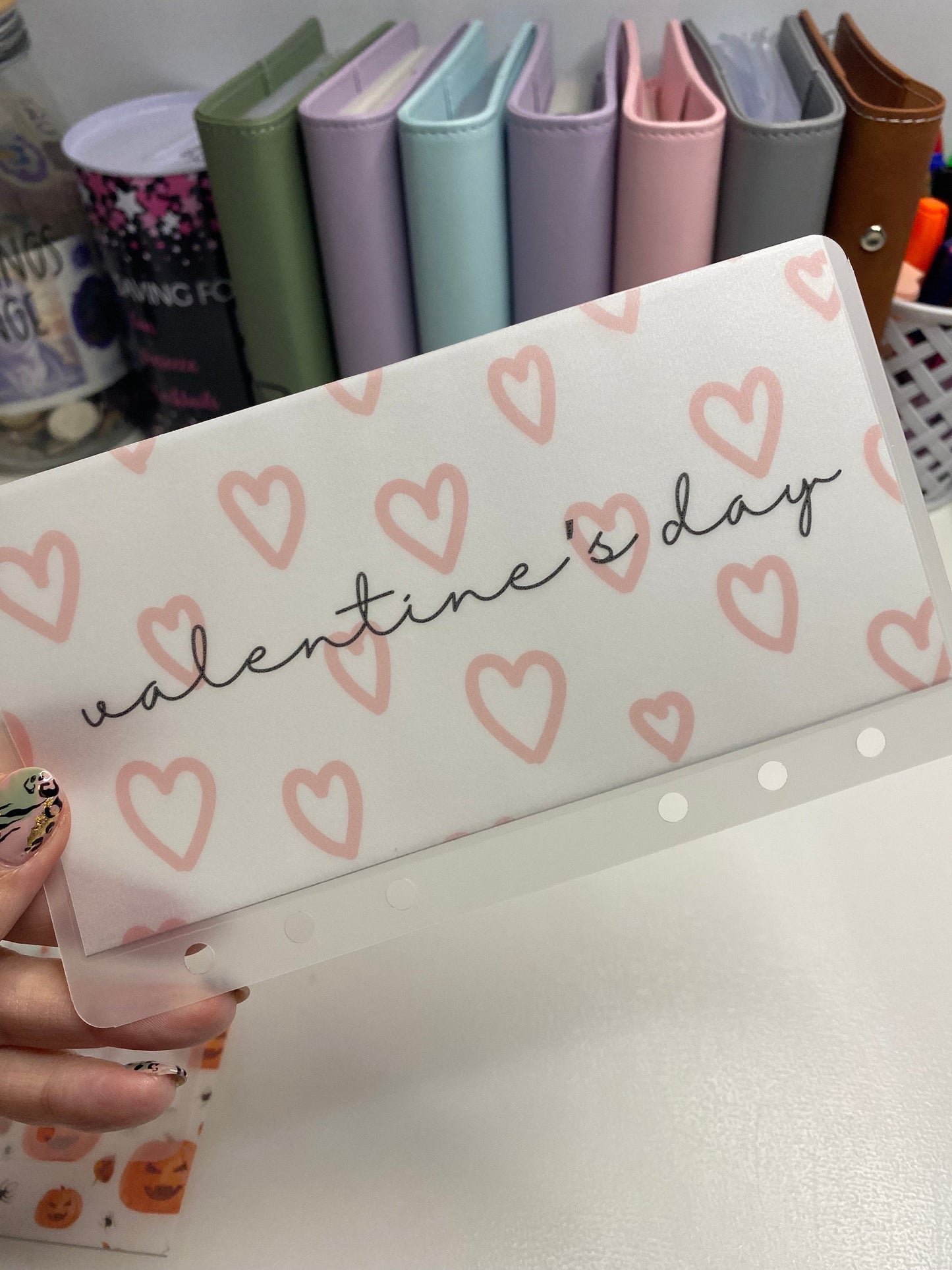 Valentines Day Vellum Wallet, Cash Stuffing, Budgeting