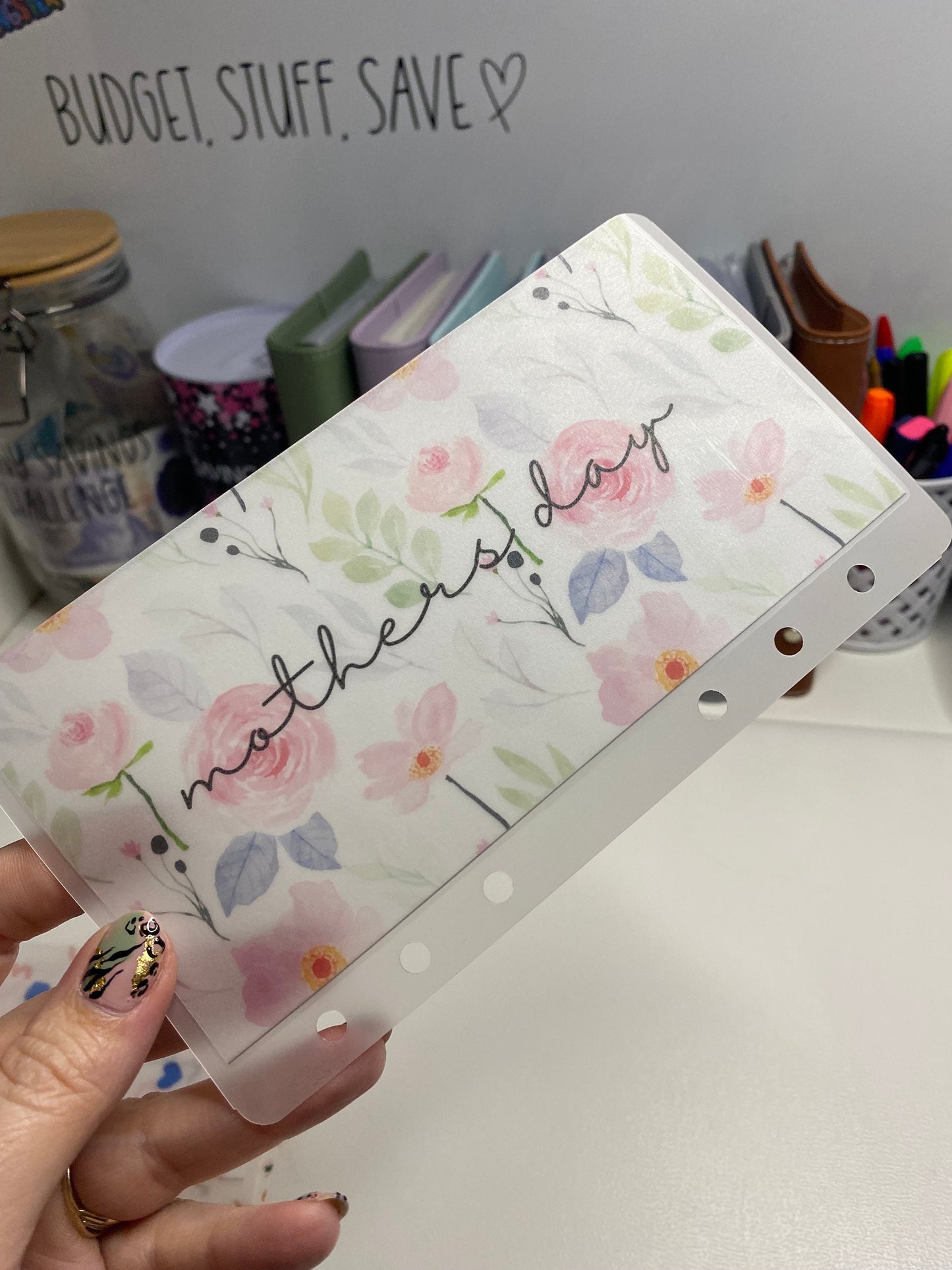 Mothers Day Vellum Wallet, Cash Stuffing, Budgeting