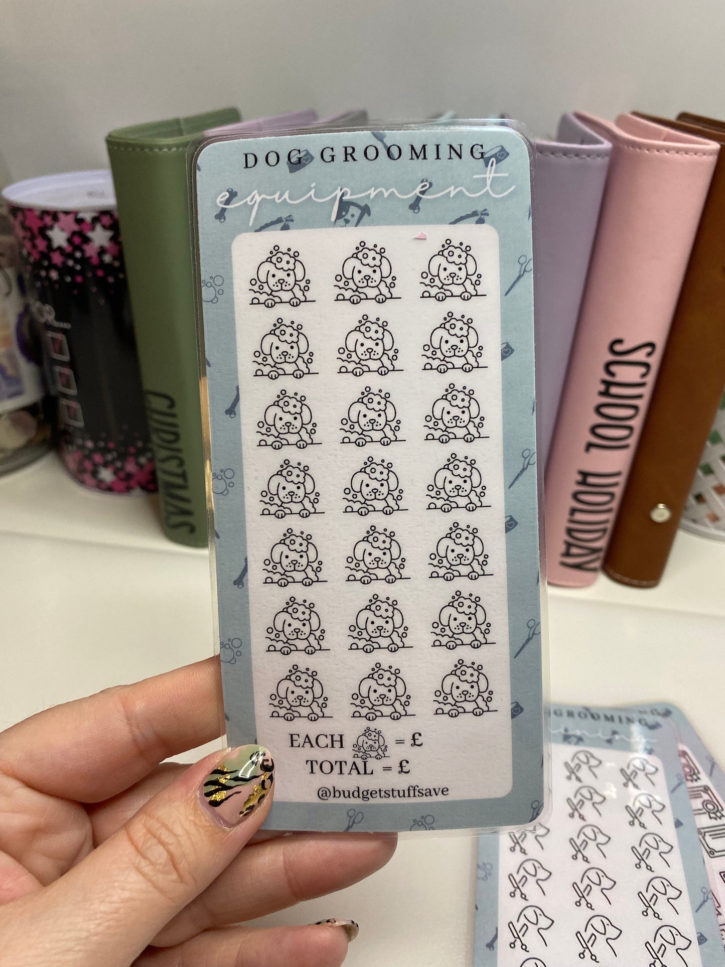 Training to be a Dog Groomer Savings Tracker, cash Stuffing, Budgeting