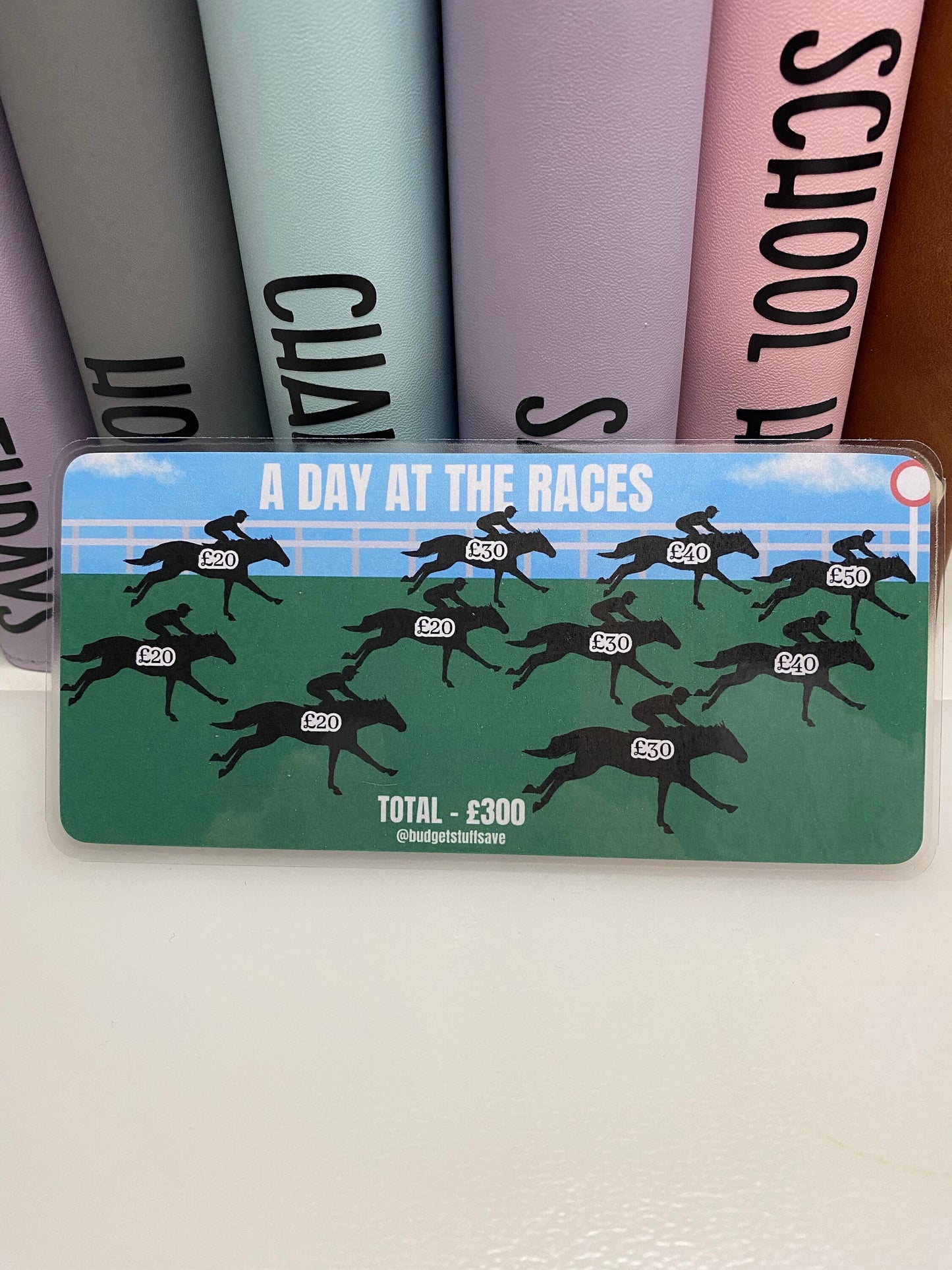 Day at the races Savings Tracker, Horses, Ascot Stuffing, Budget Binder Trackers, Save Money, Cash Envelopes, Budgeting