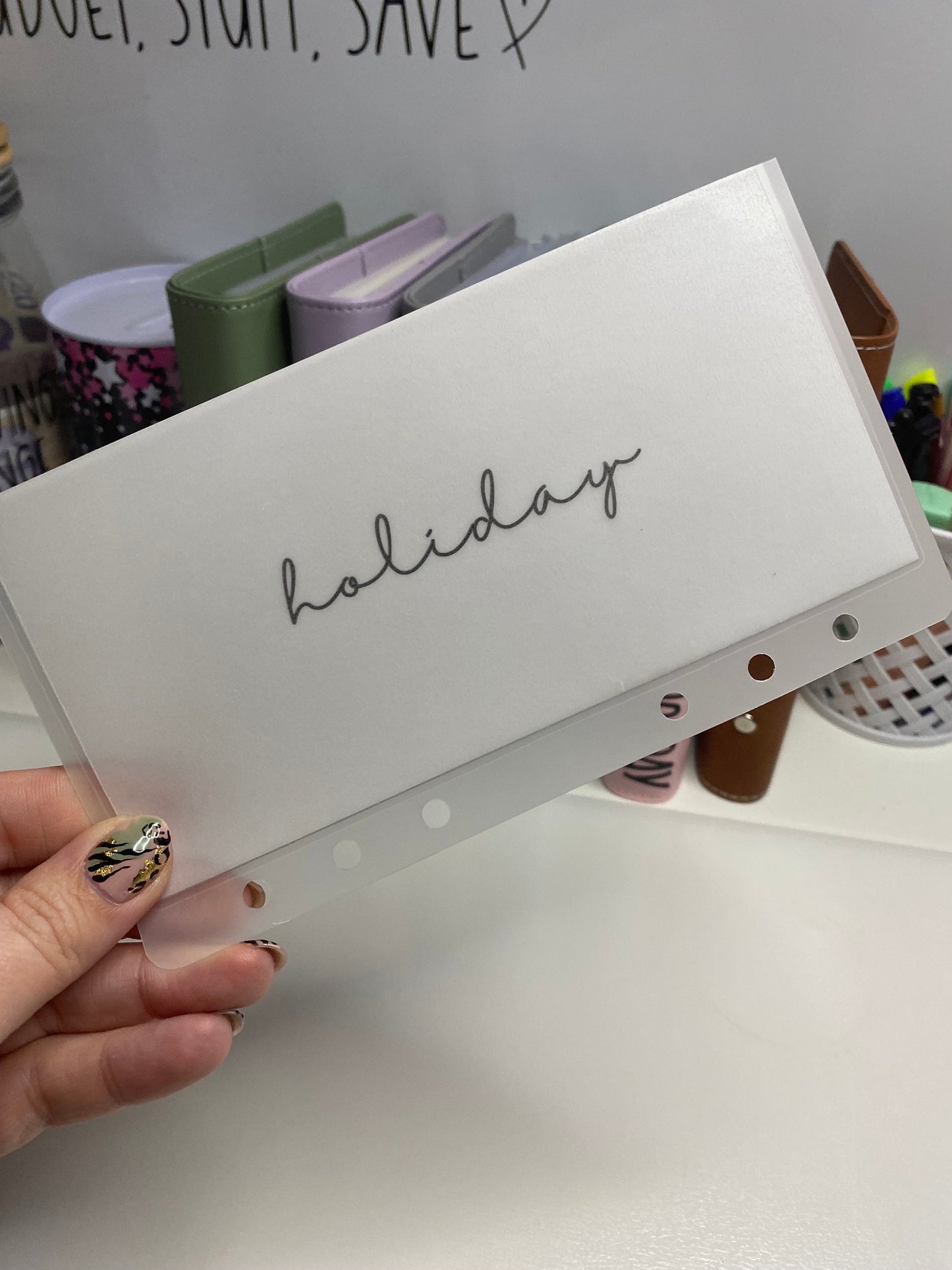 A6 Personalised Vellum Wallets for Cash Stuffing, Budgeting, Wallets, Save, Cash, Organise