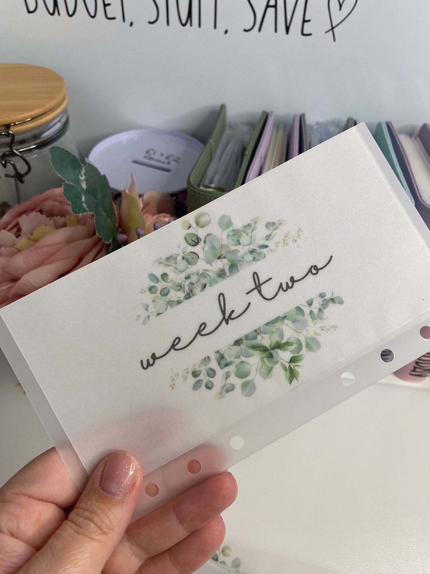 Week 1-5 Leafy Green themed Vellum Wallets