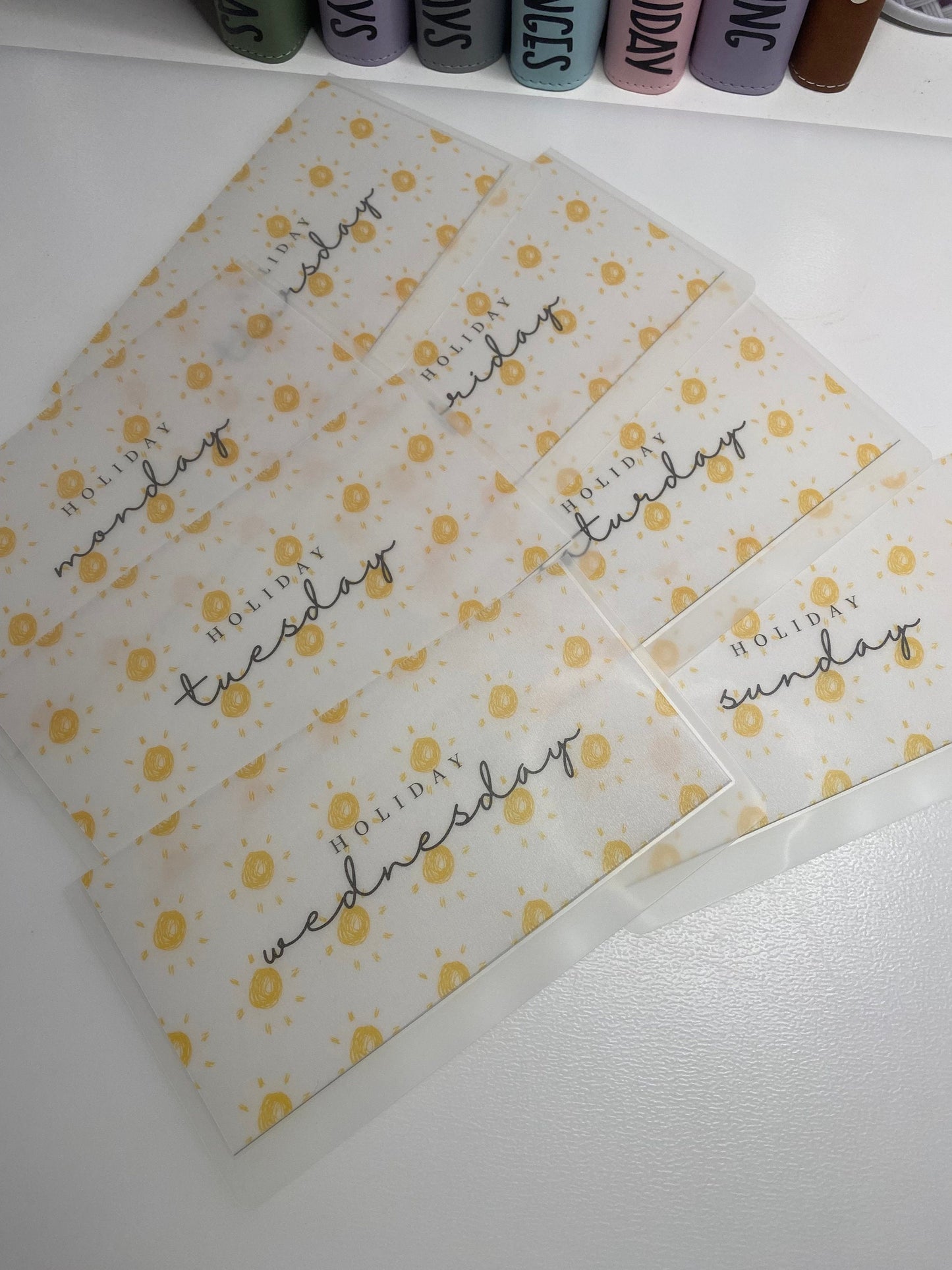 Holiday ‘Days of the Week’ Vellum Wallets, Cash Stuffing, Budgeting