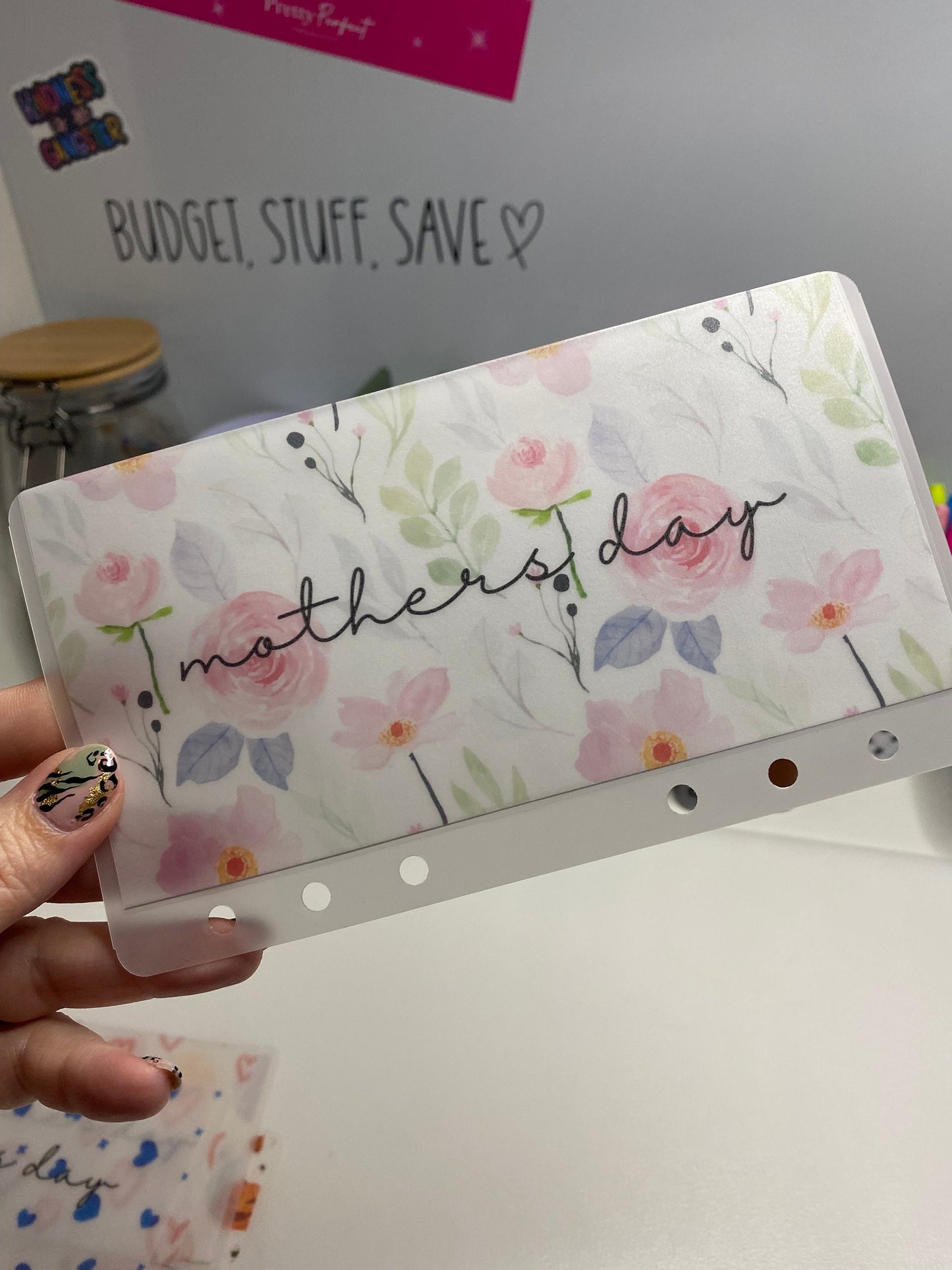 Mothers Day Vellum Wallet, Cash Stuffing, Budgeting