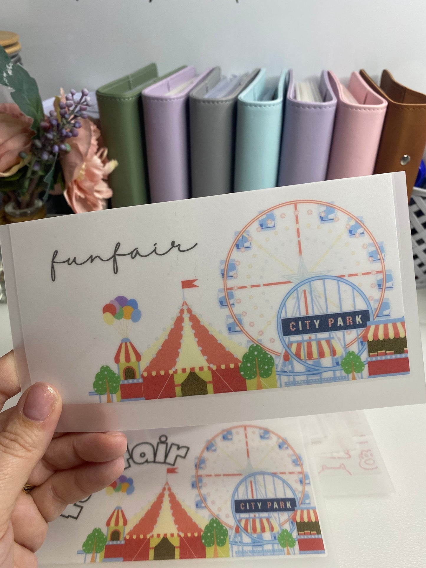 Funfair Vellum Wallet and tracker, Cash Stuffing, Budgeting