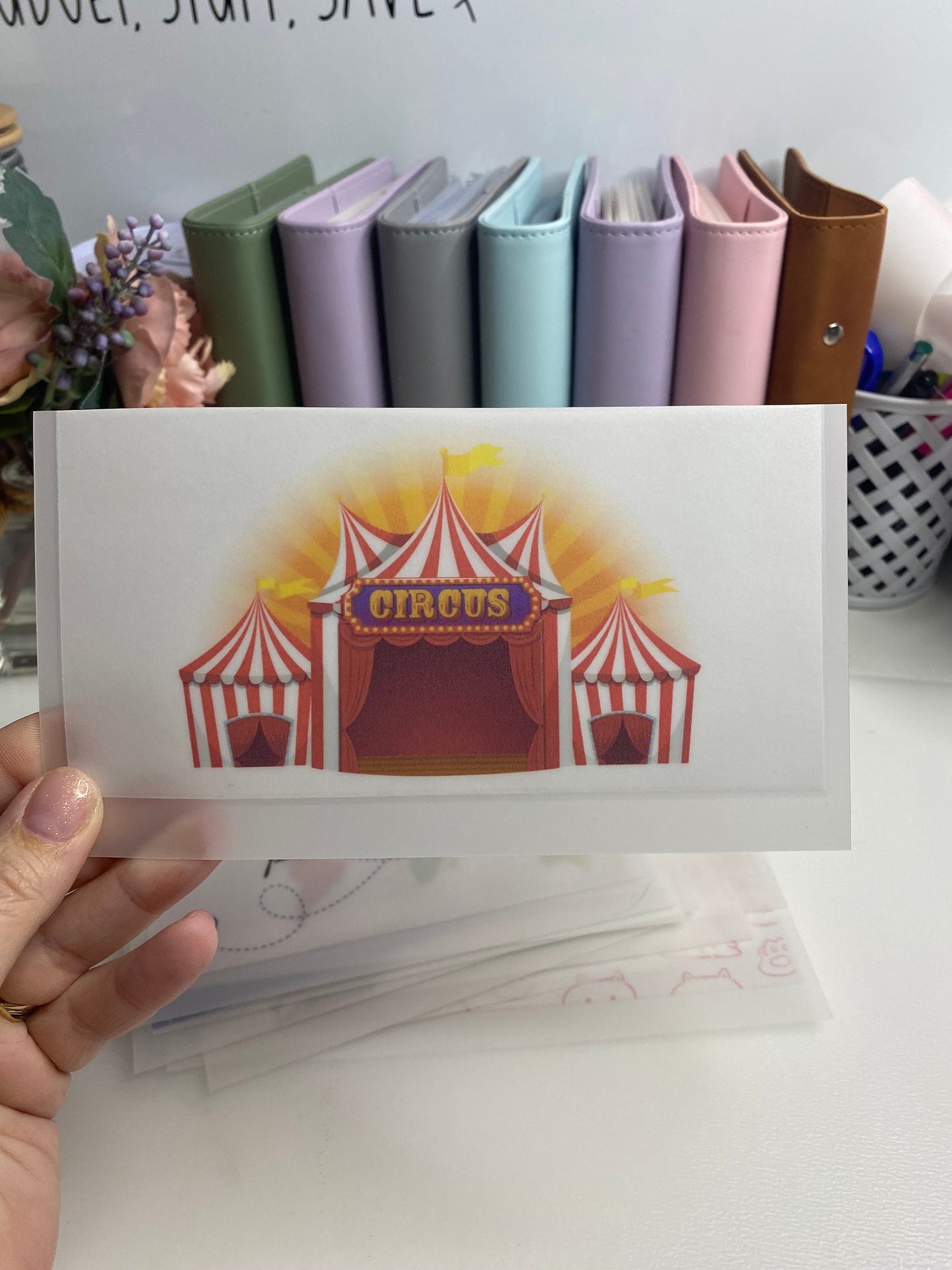 Circus Tracker and Vellum Wallet, Cash Stuffing, Budgeting
