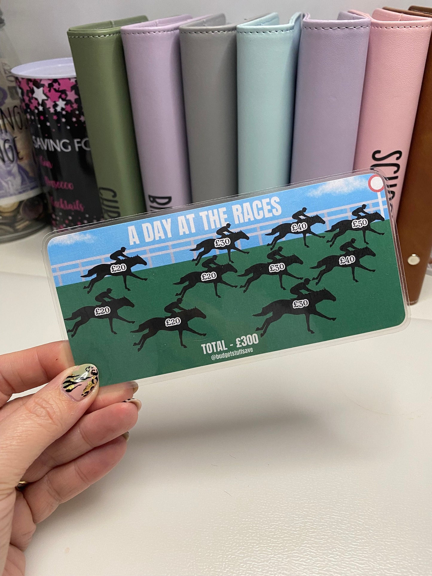 Day at the races Savings Tracker, Horses, Ascot Stuffing, Budget Binder Trackers, Save Money, Cash Envelopes, Budgeting