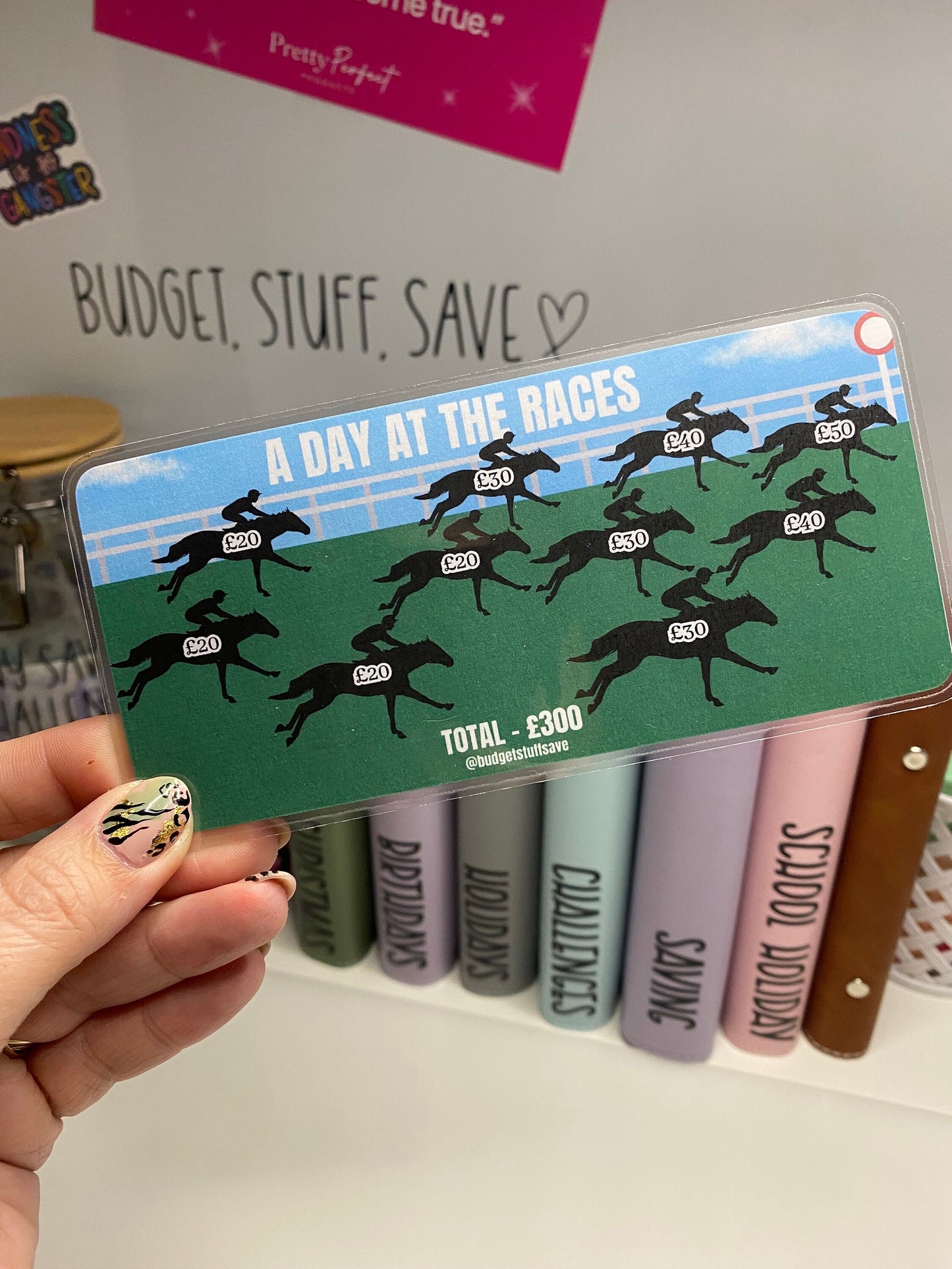 Day at the races Savings Tracker, Horses, Ascot Stuffing, Budget Binder Trackers, Save Money, Cash Envelopes, Budgeting