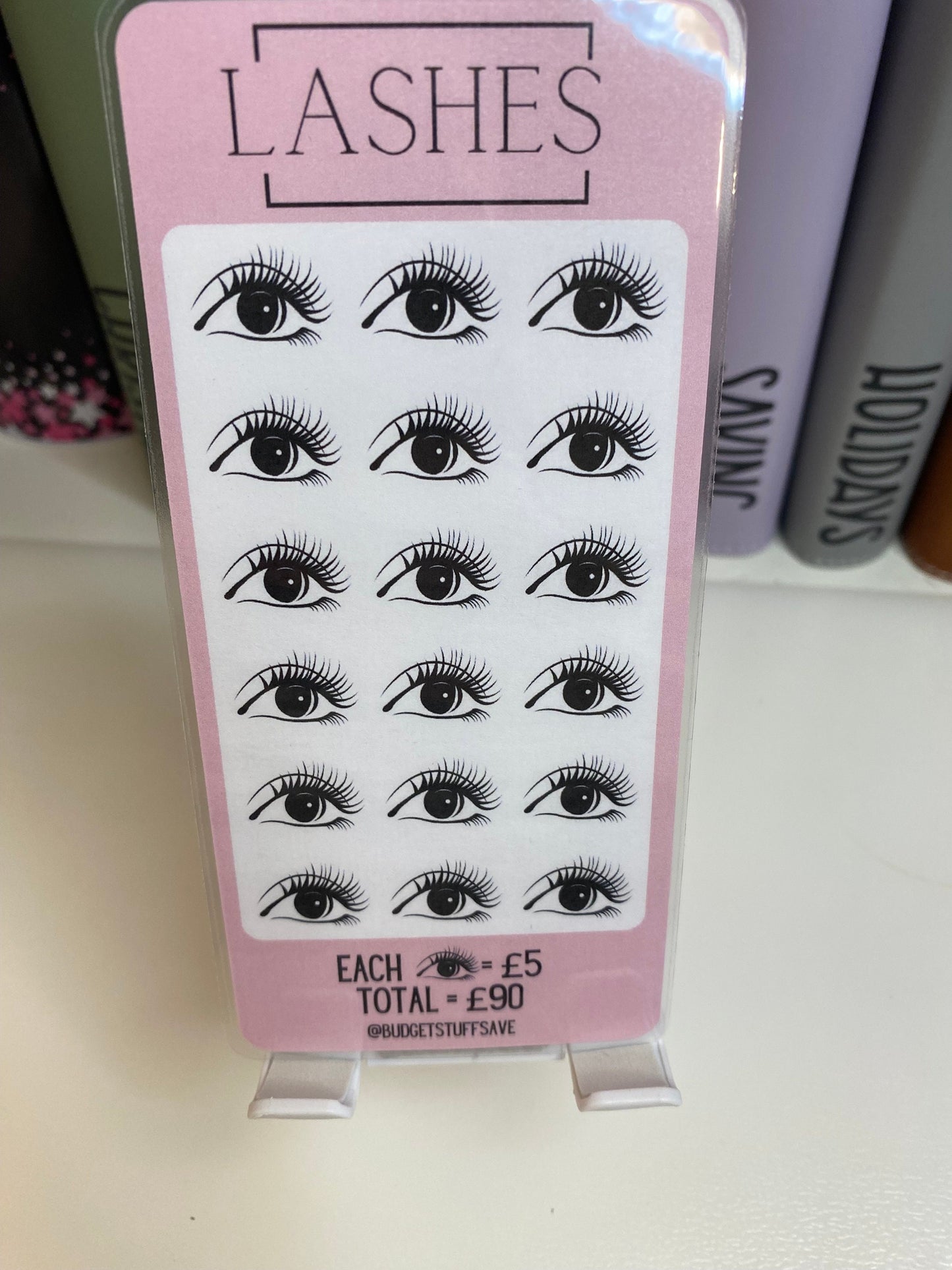 Lashes Savings Tracker and vellum wallet, Eye Lashes, Cash Stuffing, Budget Binder Trackers, Save Money, Cash Envelopes, Budgeting, Money