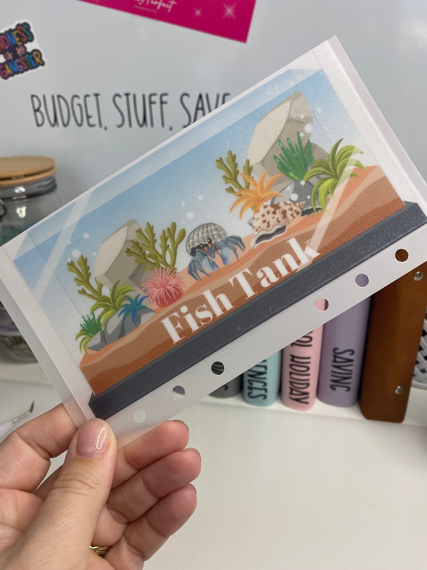 Fish Tank A6 VELLUM Wallet, Cash Stuffing