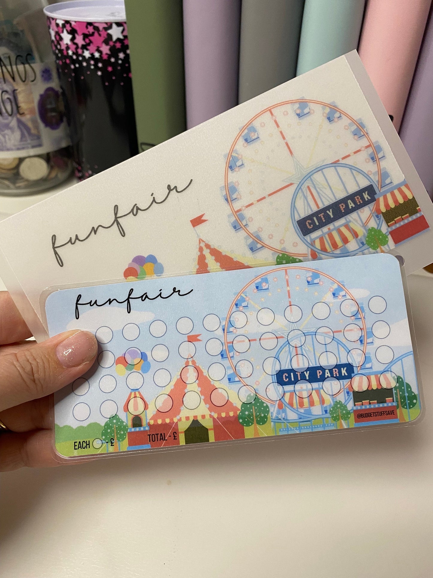 Funfair Vellum Wallet and tracker, Cash Stuffing, Budgeting