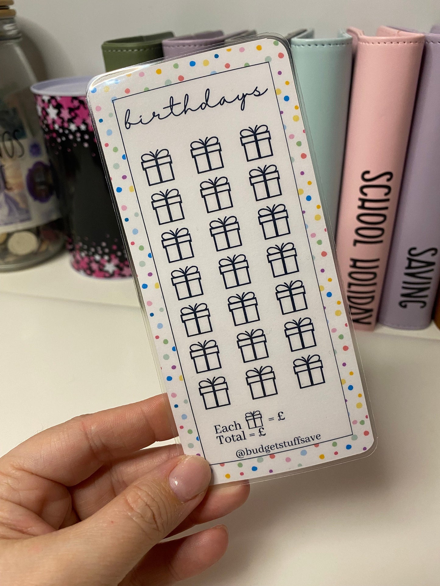 Birthday Tracker and Vellum Wallet, Cash Stuffing