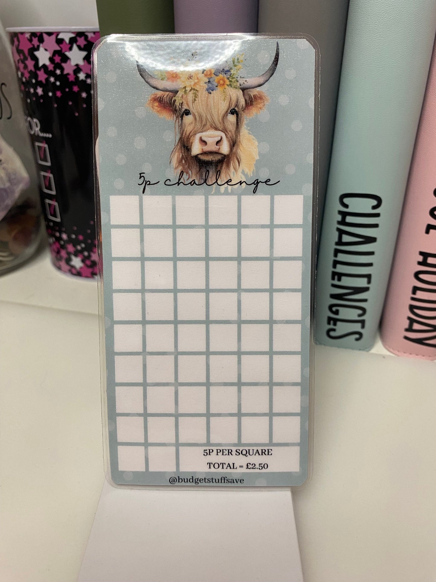 Highland Cow Coin Savings Tracker, Cash Stuffing