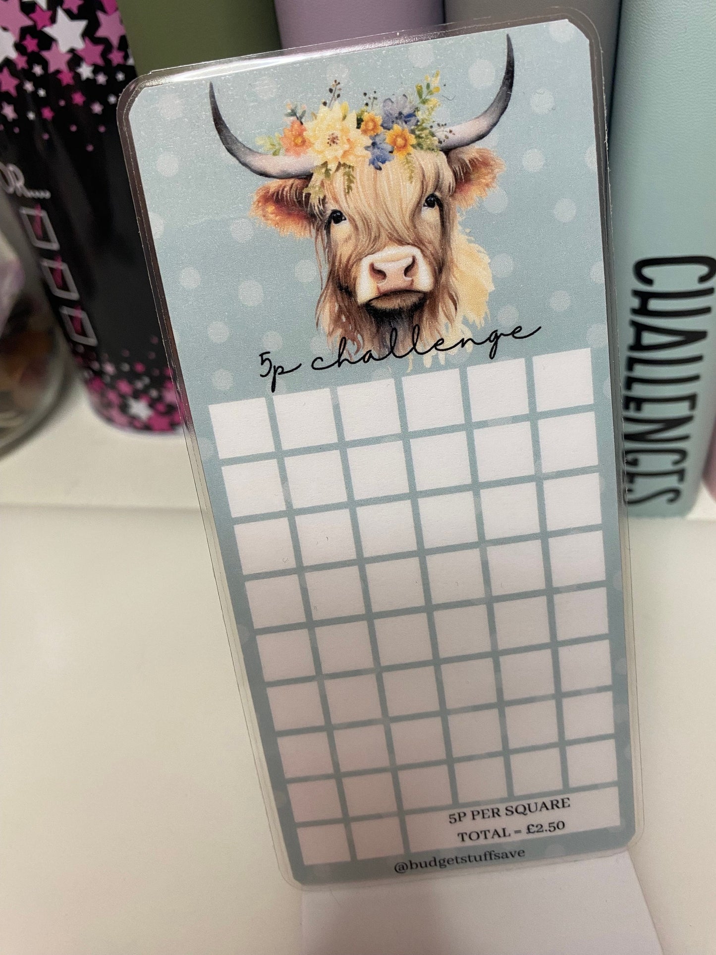 Highland Cow Coin Savings Tracker, Cash Stuffing