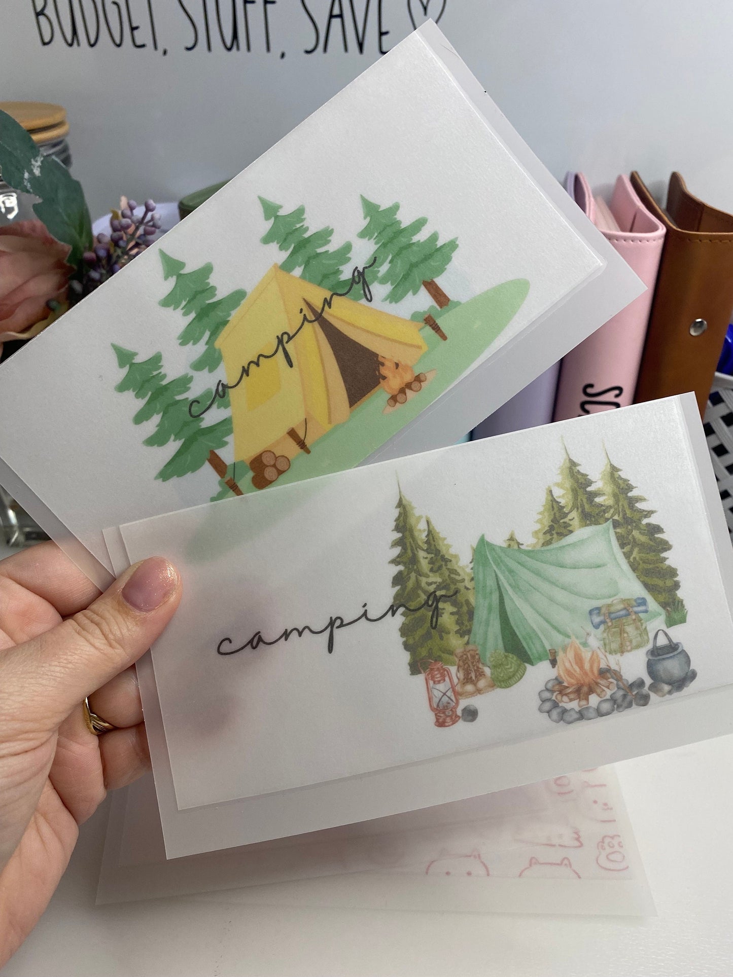 Camping Vellum Wallet, Cash Stuffing