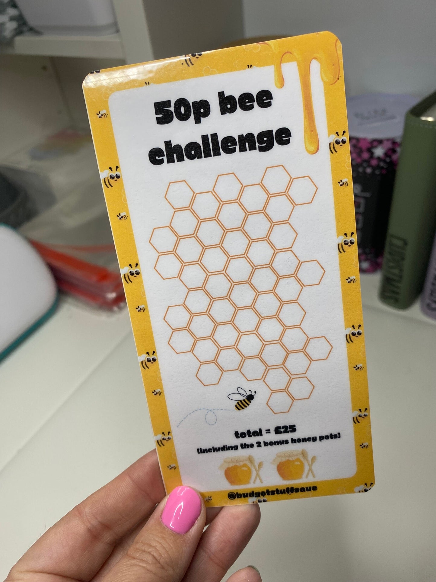 50p Beehive Savings Tracker and wallet, cash Stuffing, Budgeting, A6 binder, Save money, Envelope method, Budget, Challenge