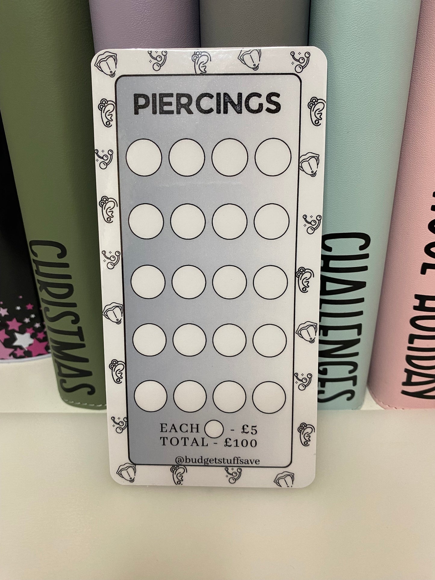 Piercings Savings Tracker, cash Stuffing, Budgeting, A6 binder, Save money, Envelope method, Budget, Challenge