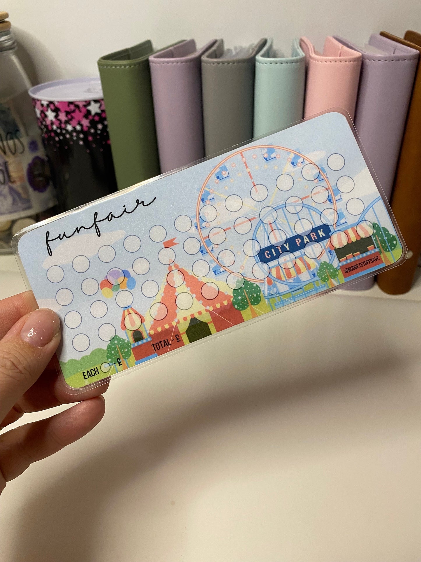 Funfair Vellum Wallet and tracker, Cash Stuffing, Budgeting