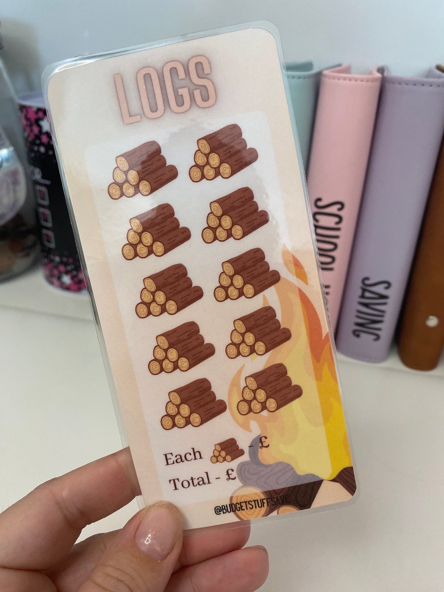 Logs Vellum Wallet, Cash Stuffing