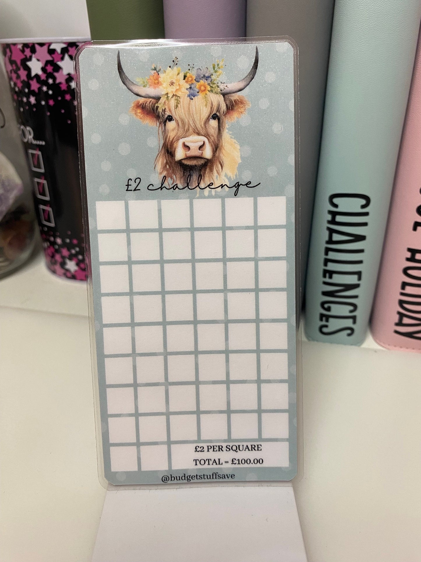 Highland Cow Coin Savings Tracker, Cash Stuffing