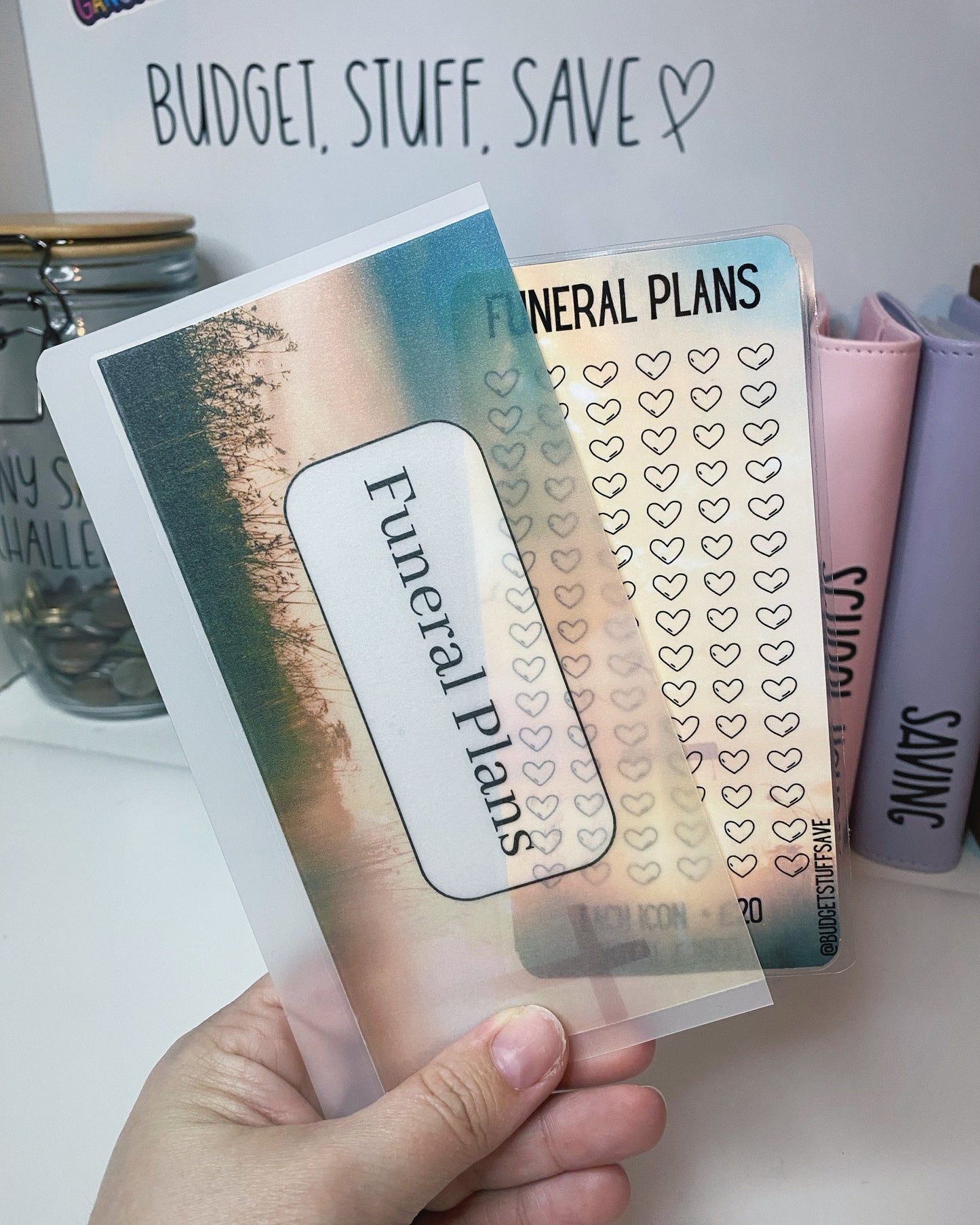 Funeral Savings Tracker and vellum wallet, Cash Stuffing, Budget Binder Trackers, Save Money, Cash Envelopes, Budgeting