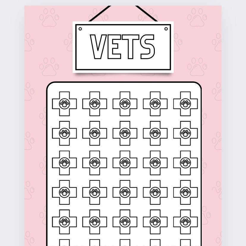 Vets Savings Tracker, Pink/Blue, Cash Stuffing, Budgeting