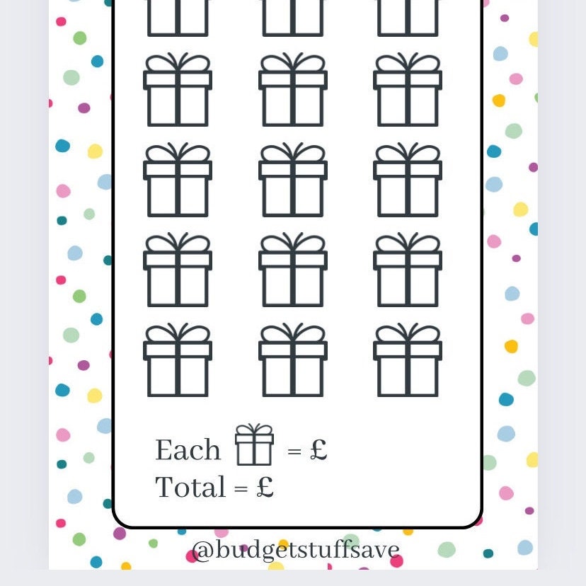 Spotty Birthday Tracker and Vellum Wallet, Cash Stuffing
