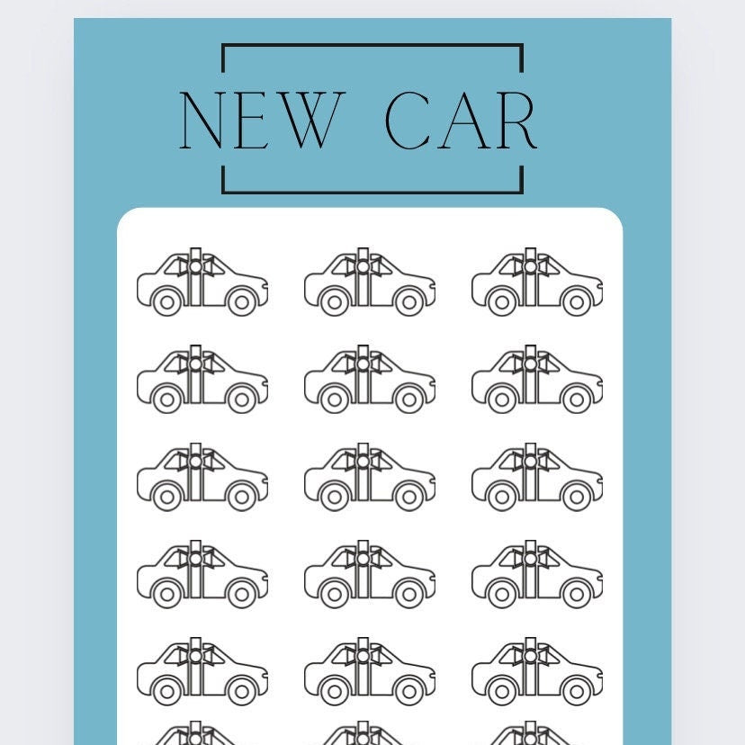 Blue NEW CAR savings tracker, budgeting, Cash stuffing