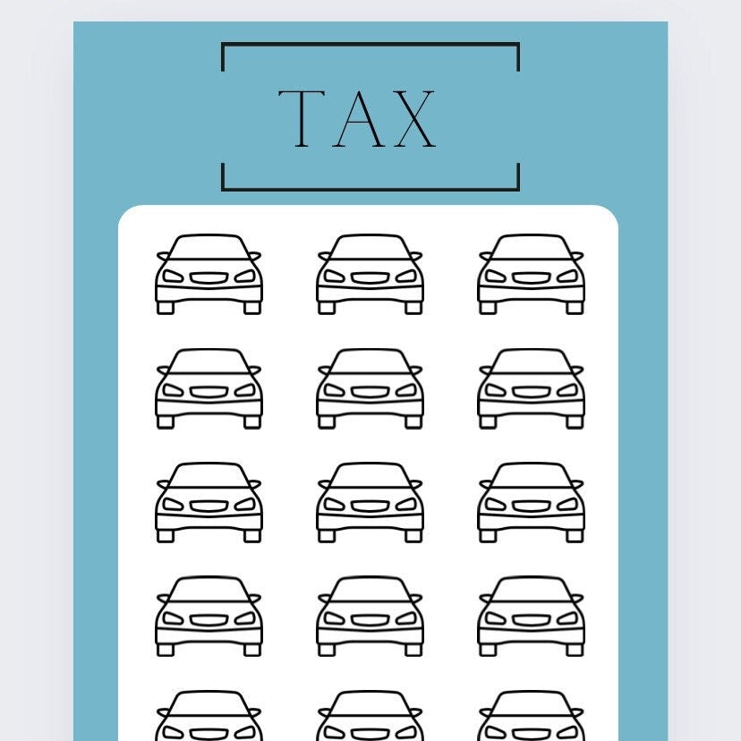 Blue Car ROAD TAX savings tracker, budgeting, Cash stuffing