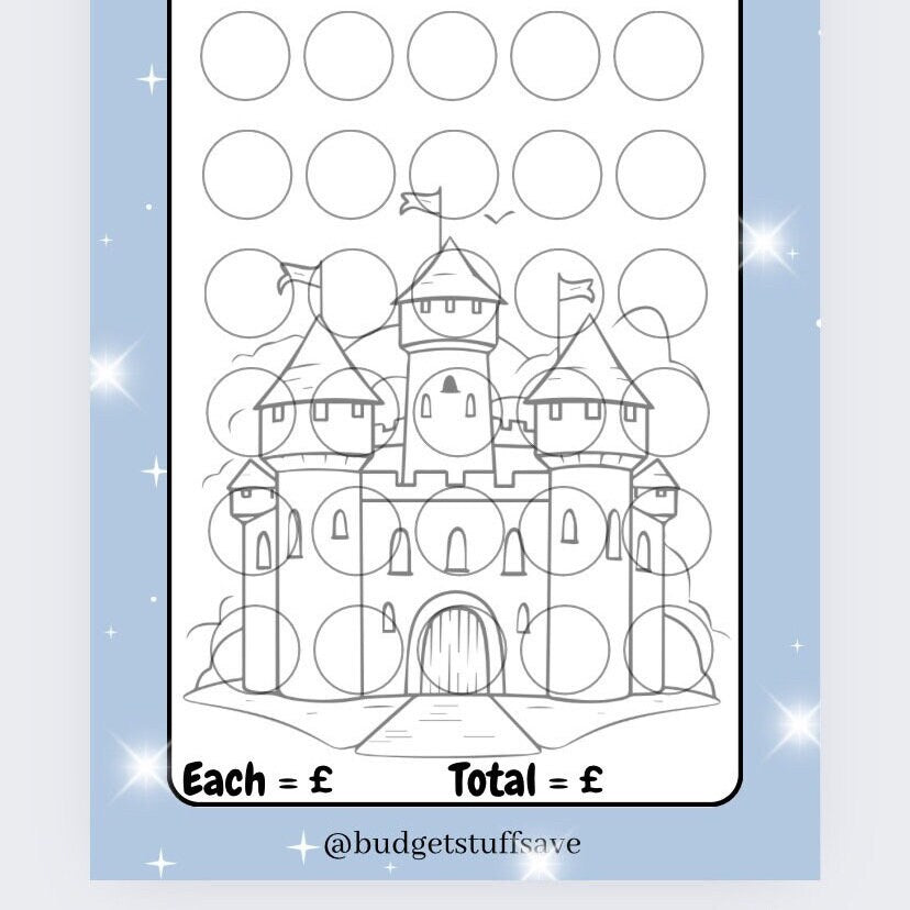 Castle of Dreams Savings Tracker, cash Stuffing, Budgeting, A6 binder, Save money, Envelope method, Budget, Challenge