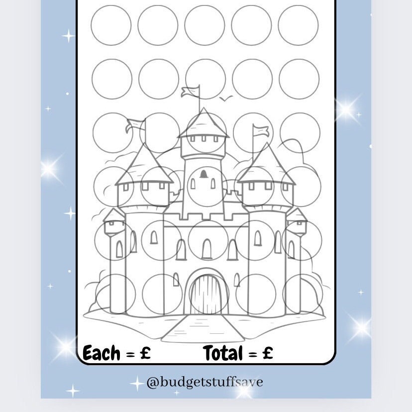 Castle of Dreams Savings Tracker and wallet, cash Stuffing, Budgeting, A6 binder, Save money, Envelope method, Budget, Challenge
