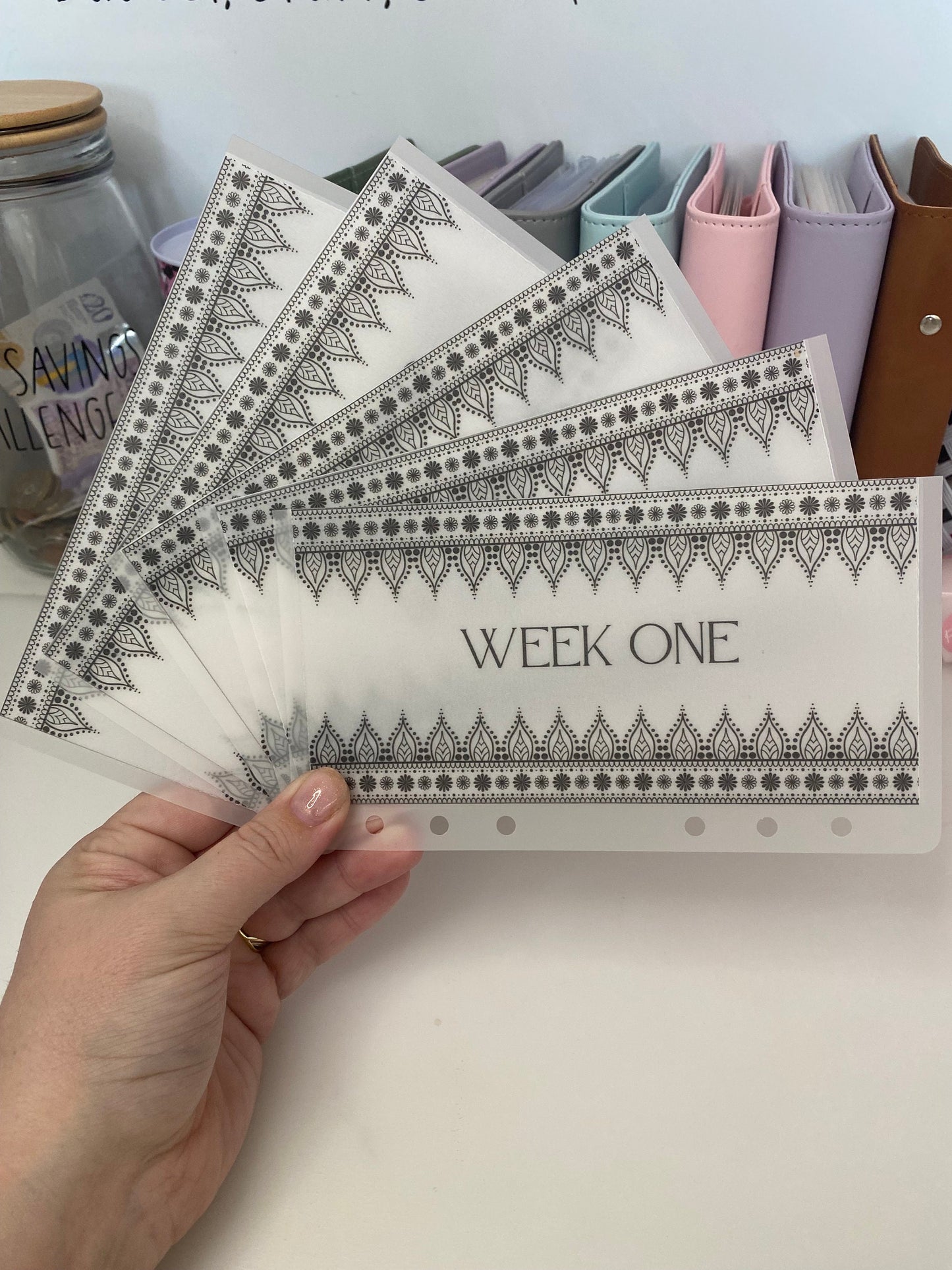 Week 1-5 Mandala Design Vellum Wallets A6 Size