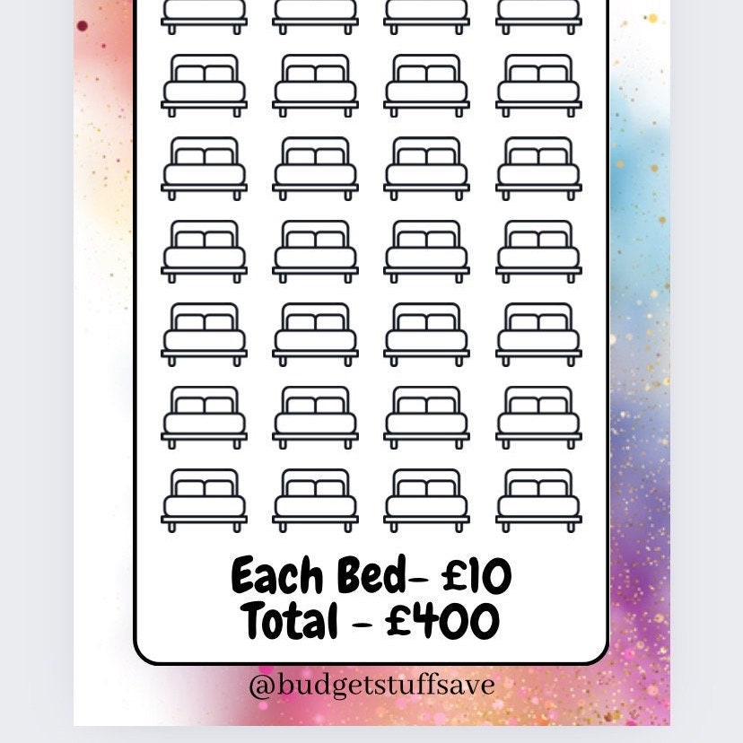 New Bed Savings Tracker, cash Stuffing, Budgeting, A6 binder, Save money, Envelope method, Budget, Challenge