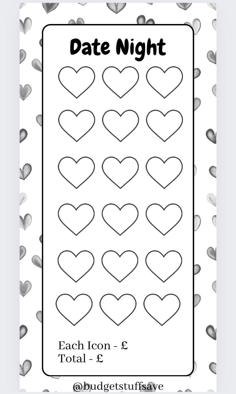 Date Night Savings Tracker, cash Stuffing, Budgeting, A6 binder, Save money, Envelope method, Budget, Challenge