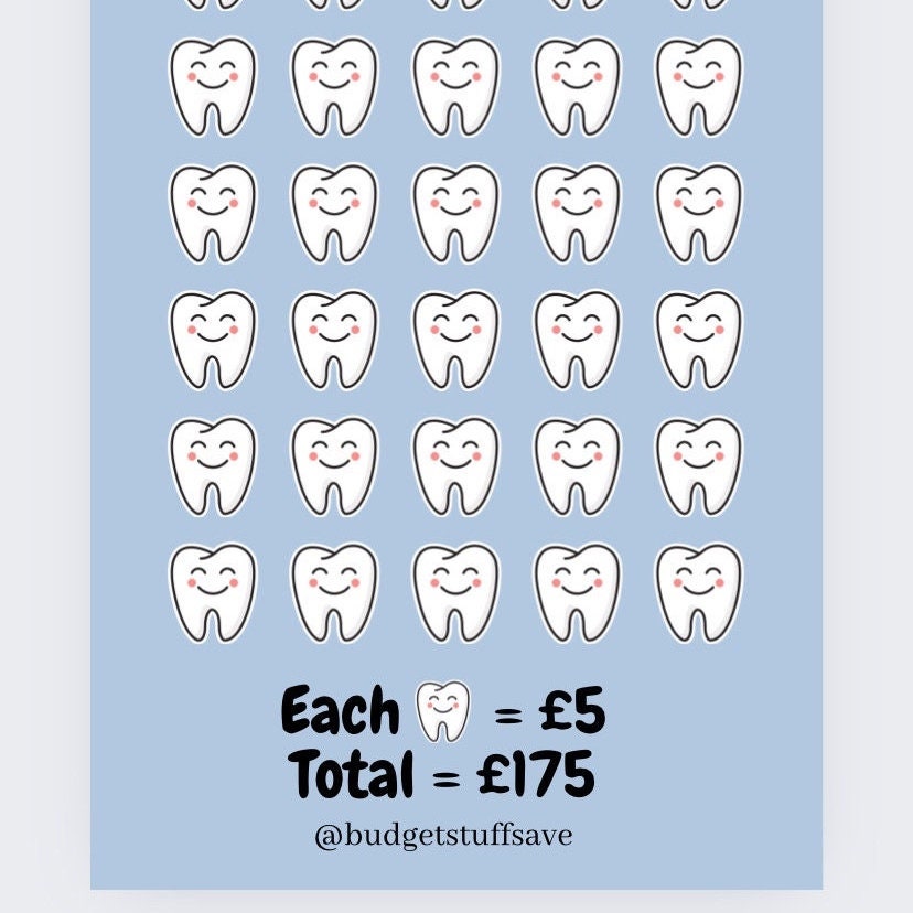 Dentist Savings Tracker, cash Stuffing, Budgeting, A6 binder, Save money, Envelope method, Budget, Challenge