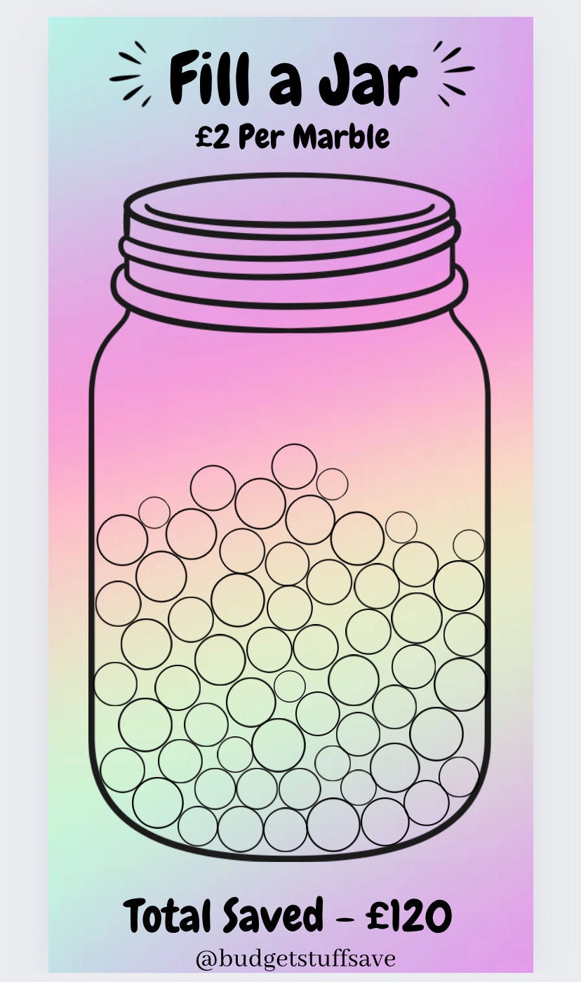 Fill a Jar Savings Tracker, cash Stuffing, Budgeting, A6 binder, Save money, Envelope method, Budget, Challenge