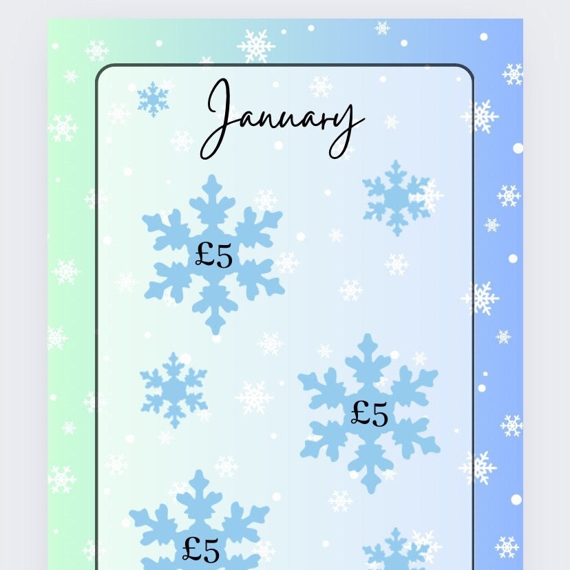 Monthly Savings Trackers, Set of 12, Jan-Dec, cash Stuffing, Budgeting, A6 binder, Save money, Envelope method, Budget, Challenge
