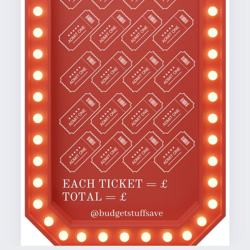 Theatre themed Savings Tracker, cash Stuffing, Budgeting, A6 binder, Save money, Envelope method, Budget, Challenge